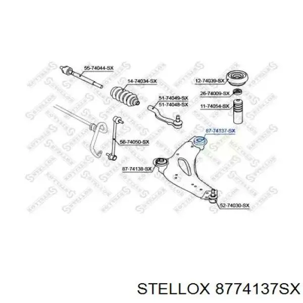 8774137SX Stellox bloco silencioso dianteiro do braço oscilante inferior