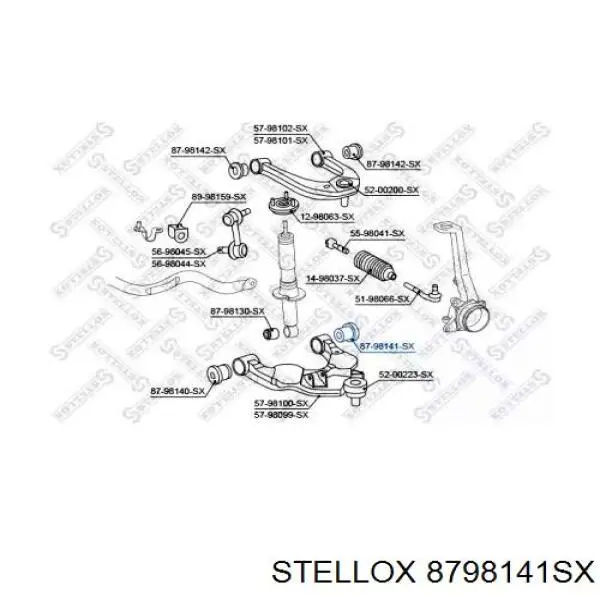 Сайлентблок переднего нижнего рычага 8798141SX Stellox