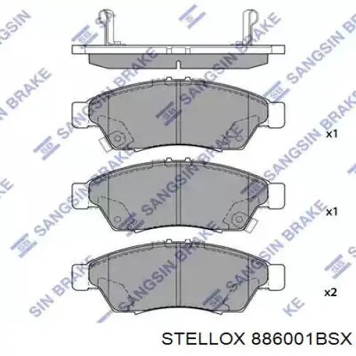 Передние тормозные колодки 886001BSX Stellox