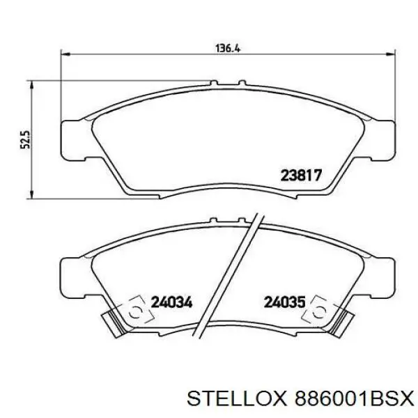 Колодки Stellox 886001BSX цена, от 26.61 USD