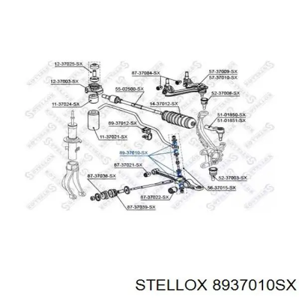 Casquillo del soporte de barra estabilizadora delantera 8937010SX Stellox