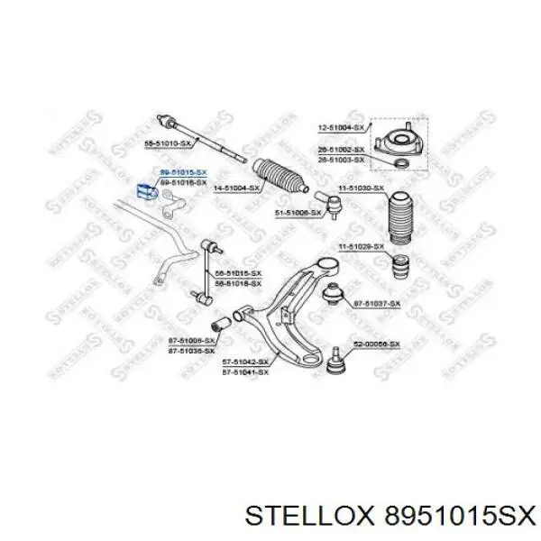 Втулка переднего стабилизатора 8951015SX Stellox