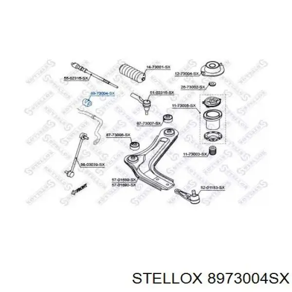 Втулка стабилизатора переднего Stellox 8973004SX