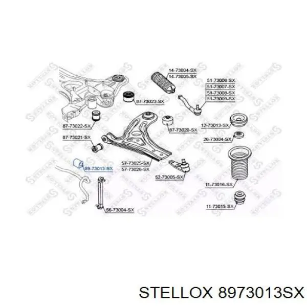 8973013SX Stellox bucha de estabilizador dianteiro