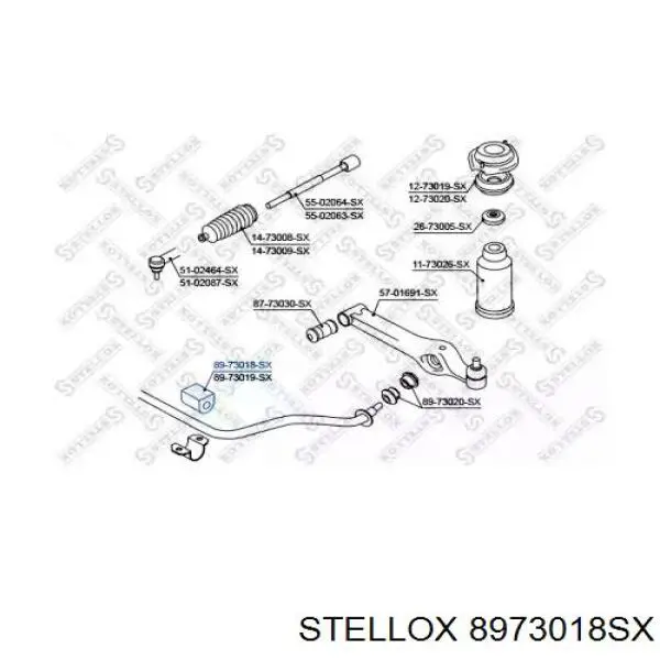 Втулка переднего стабилизатора 8973018SX Stellox