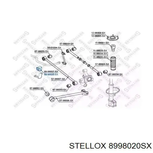 Втулка стабілізатора заднього 8998020SX Stellox