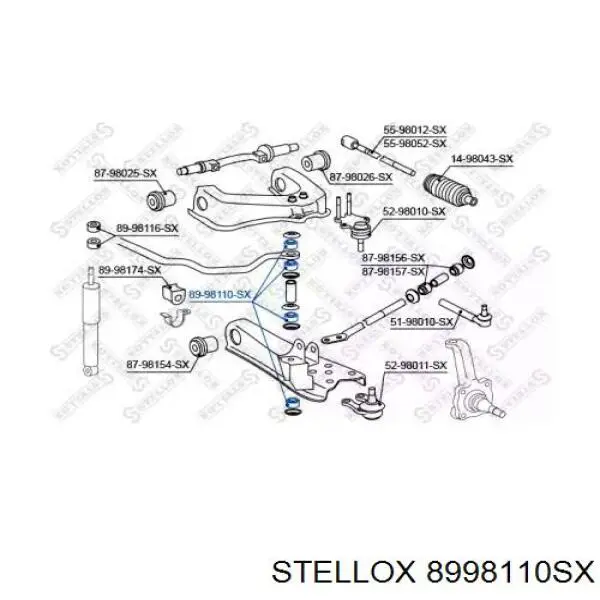 8998110SX Stellox втулка стойки переднего стабилизатора