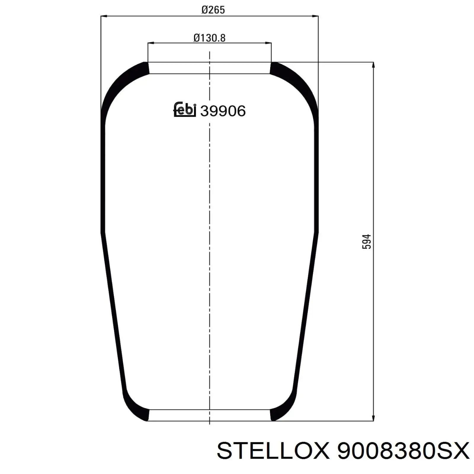 90-08380-SX Stellox пневмоподушка (пневморессора моста заднего)