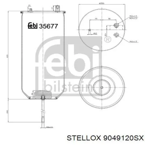 Рессора пневматической подвески Continental/Siemens 4912NP08 цена, от 90.76 USD