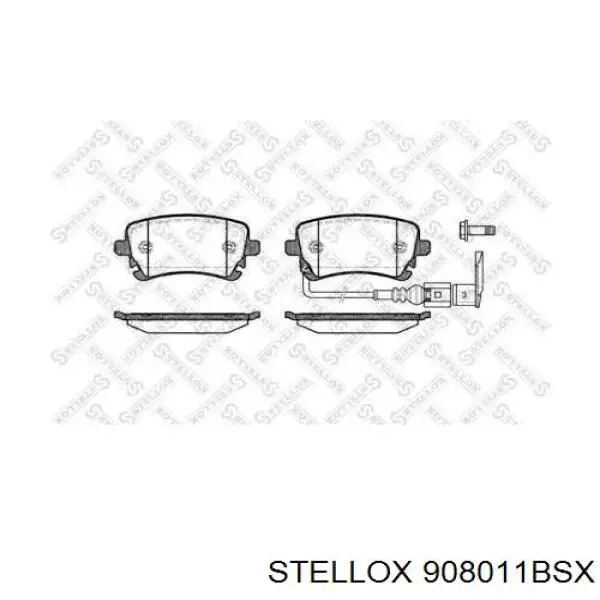 Колодки тормозные задние дисковые Stellox 908011BSX