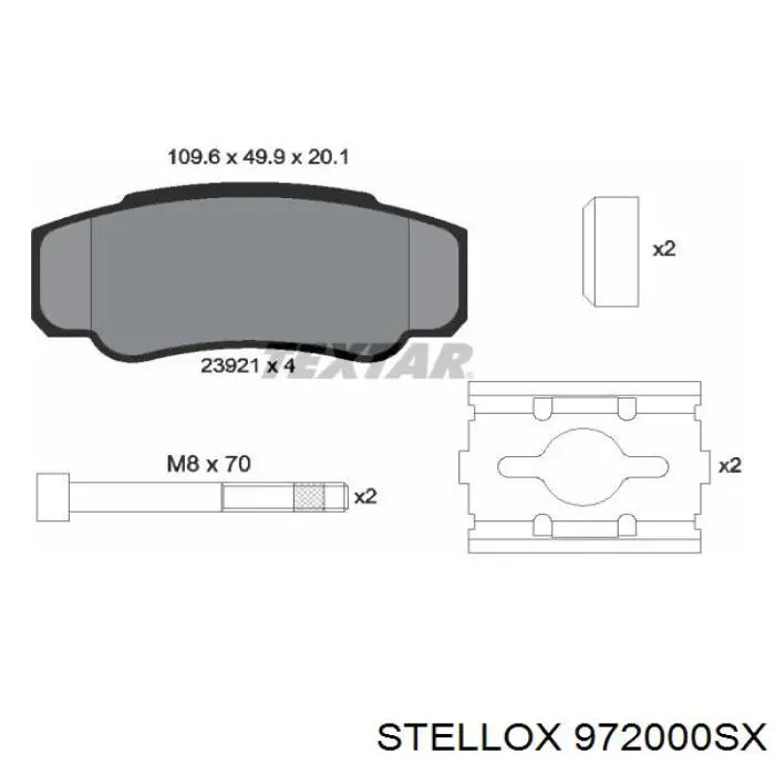 Колодки дисковые  Stellox 972000SX цена, от 11.33 USD