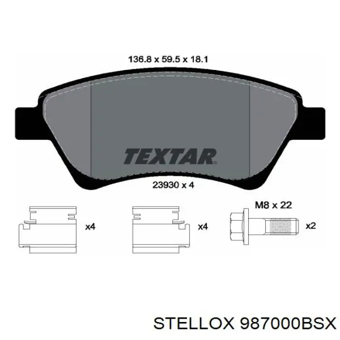 Купить 987000BSX Stellox Колодки тормозные
