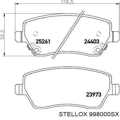 Передние тормозные колодки 998000SX Stellox