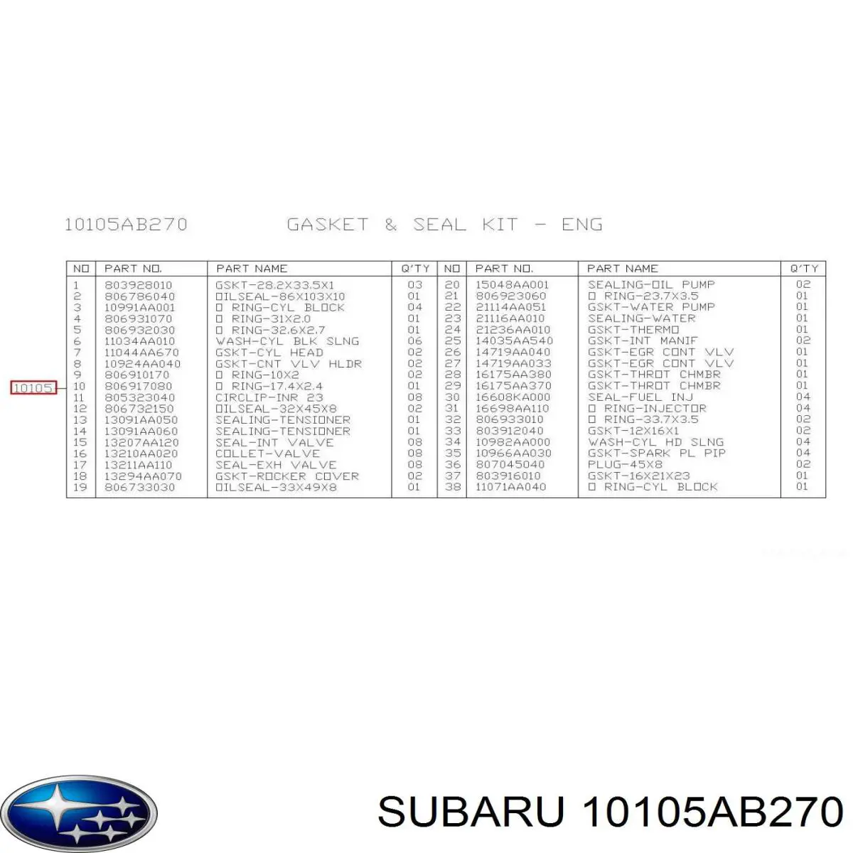 10105AB270 Subaru