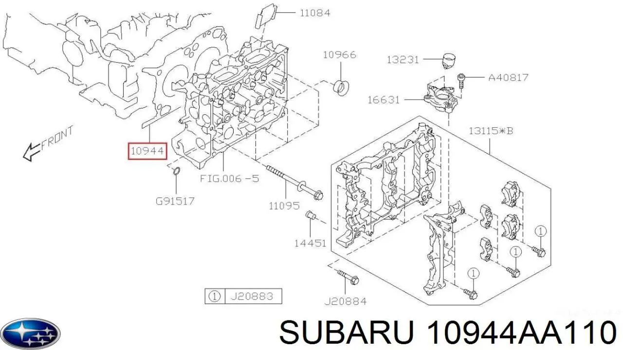 10944AA110 Subaru Прокладка головки блока