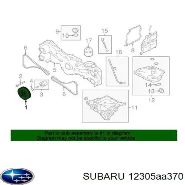 Шкив коленвала Subaru 12305AA370