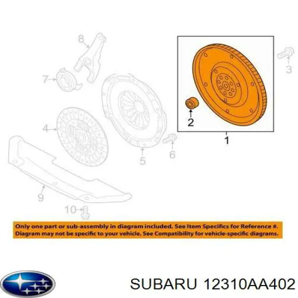 Маховик двигателя Subaru 12310AA402