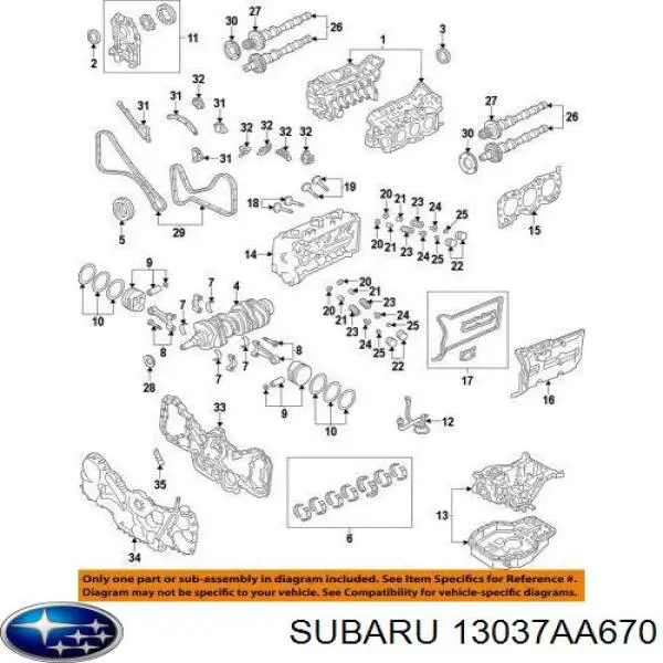  Subaru 13037AA670 цена, от 82.63 USD