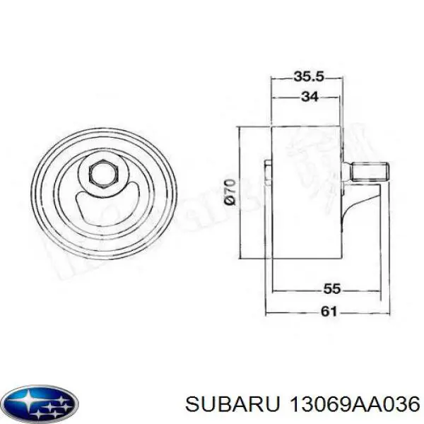 13069AA036 Subaru ролик грм