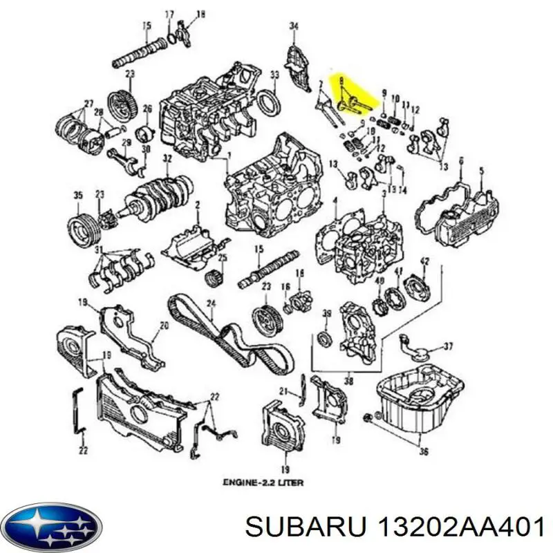 Выпускной клапан двигателя Subaru 13202AA401 цена, от 17.85 USD