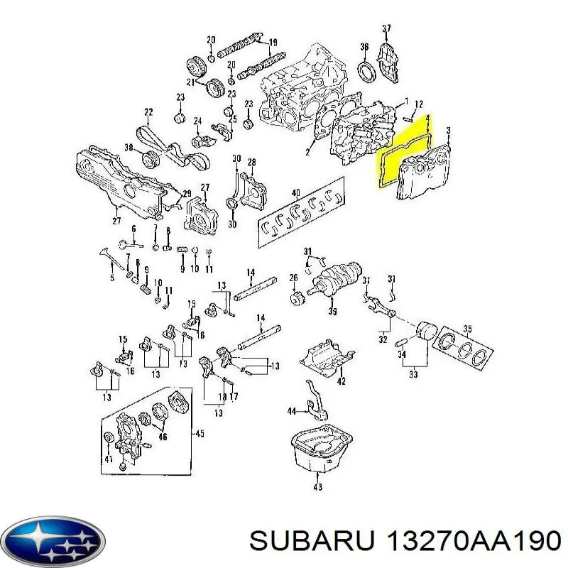 Купить 13270AA190 Subaru Прокладка клапанной крышки двигателя правая