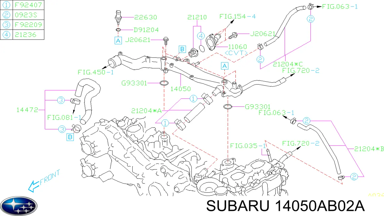 14050AB02A Subaru