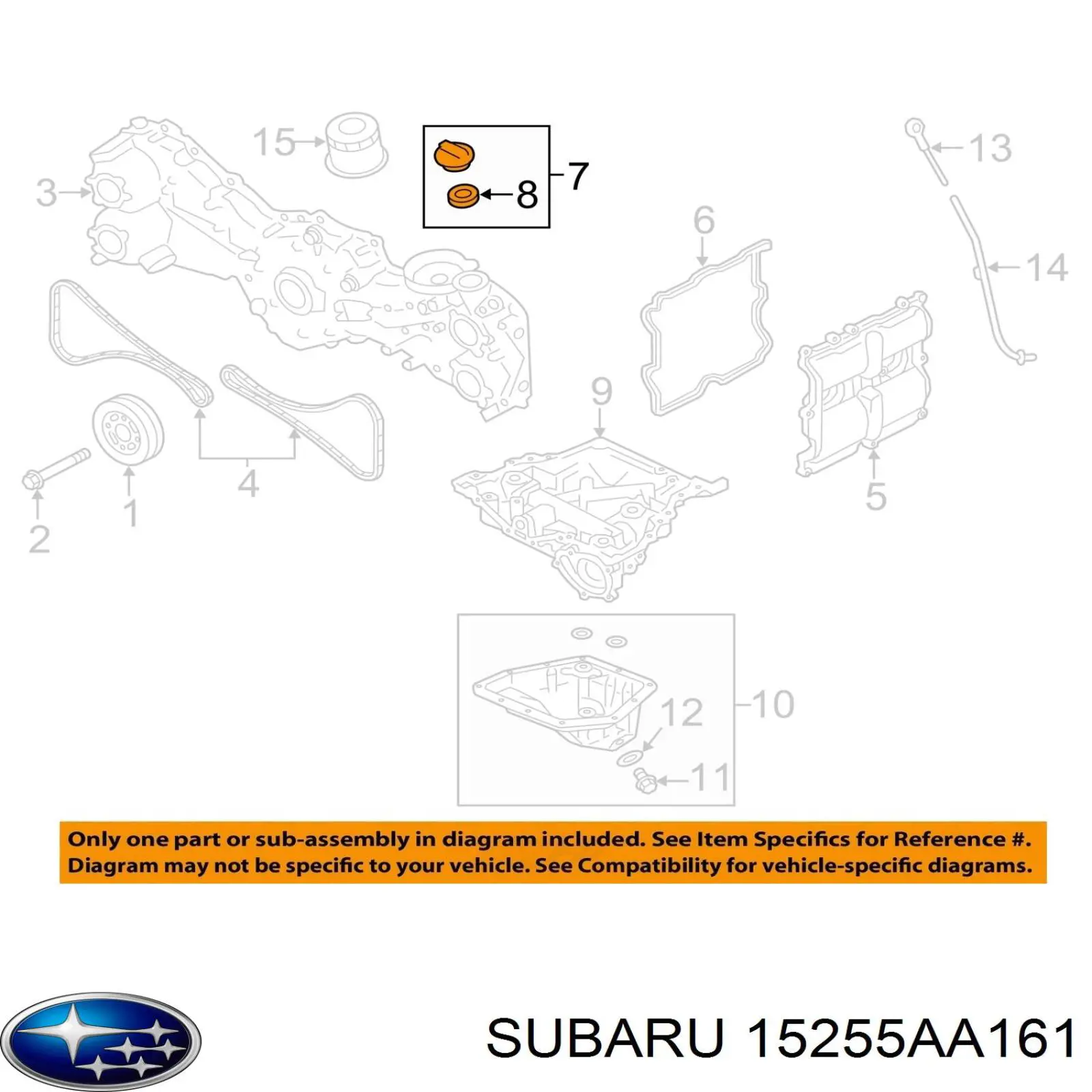 15255AA161 Subaru крышка маслозаливной горловины