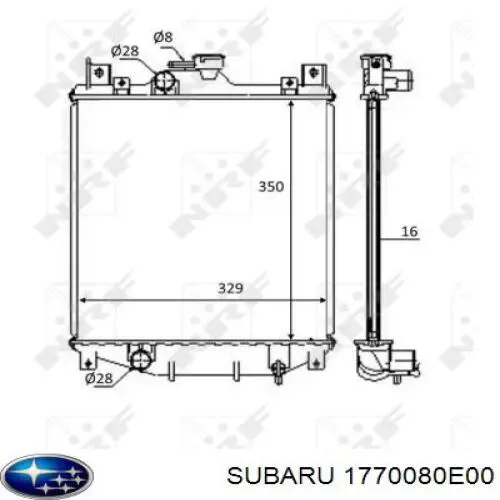 Радиатор 1770080E00 Subaru