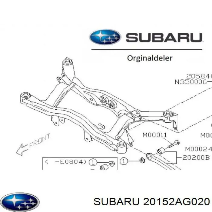 20152AG020 Subaru bloco silencioso de viga traseira (de plataforma veicular)