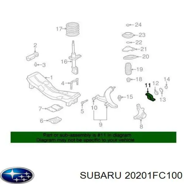 Купить 20201FC100 Subaru Сайлентблок нижний передней подвески