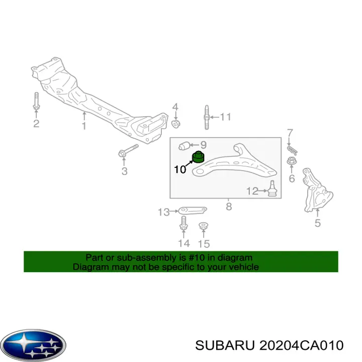 20204CA010 Subaru bloco silencioso dianteiro do braço oscilante inferior