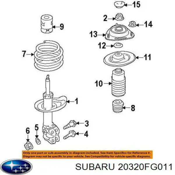 Опора амортизатора переднего Subaru 20320FG011