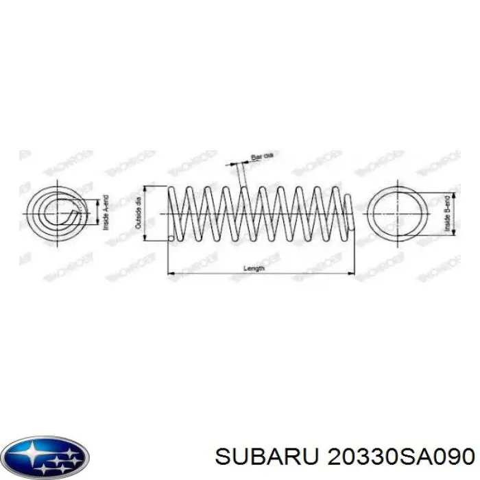Пружина амортизатора передняя Subaru 20330SA090 цена, от 34.20 USD