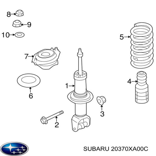 Опора стойки амортизатора заднего Subaru 20370XA00B