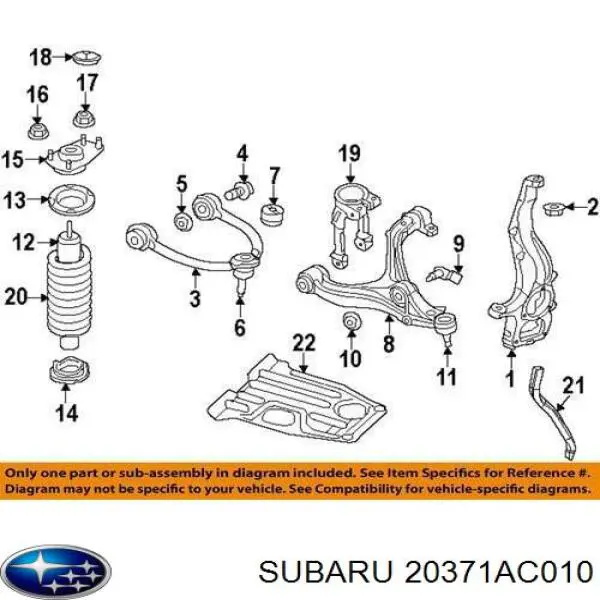 20371AC010 Subaru pára-choque (grade de proteção de amortecedor traseiro)
