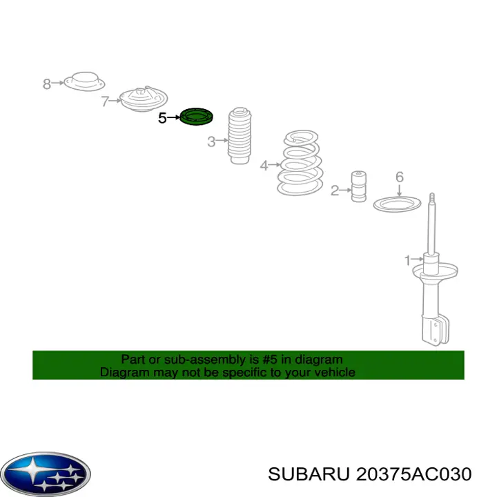 Проставка (резиновое кольцо) пружины задней верхняя Subaru 20375AC030