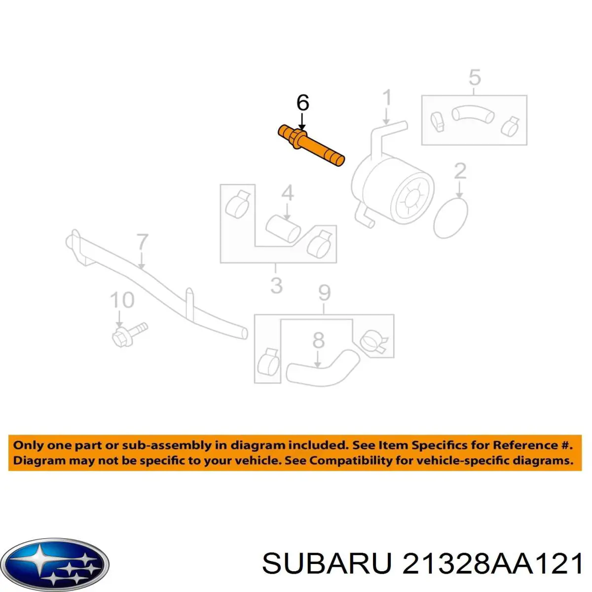 21328AA121 Subaru трубка (шланг масляного радиатора, высокого давления)