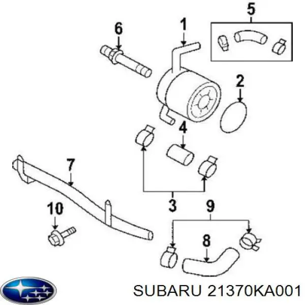 Прокладка радиатора масляного на Subaru Forester S12, SH