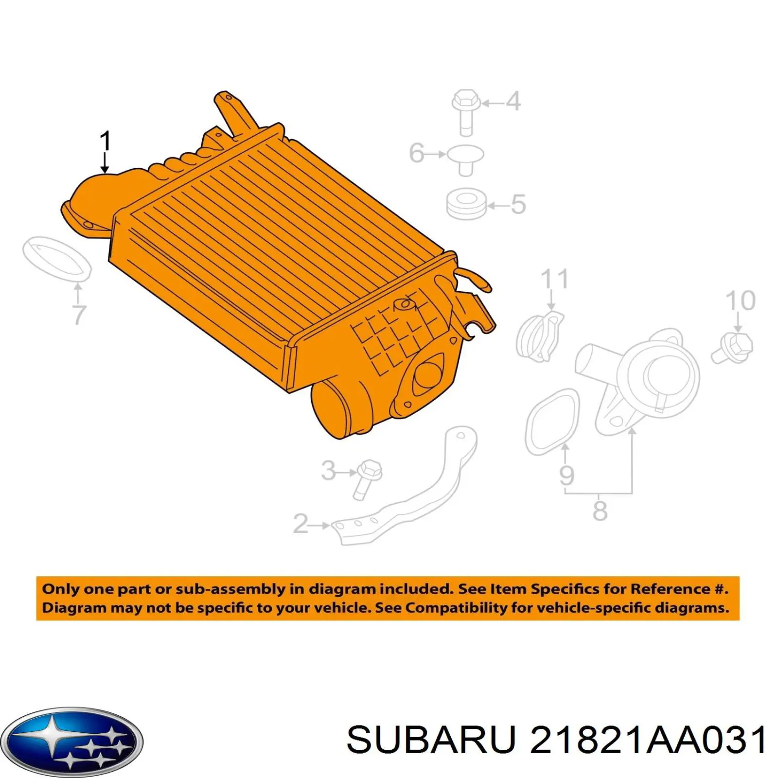 Интеркулер 21821AA031 Subaru