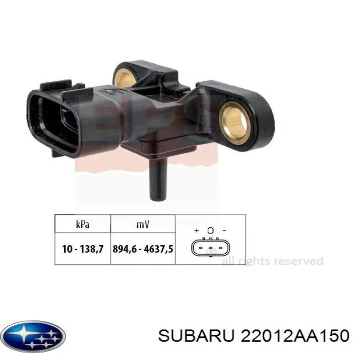 22012AA150 Subaru датчик давления во впускном коллекторе, map