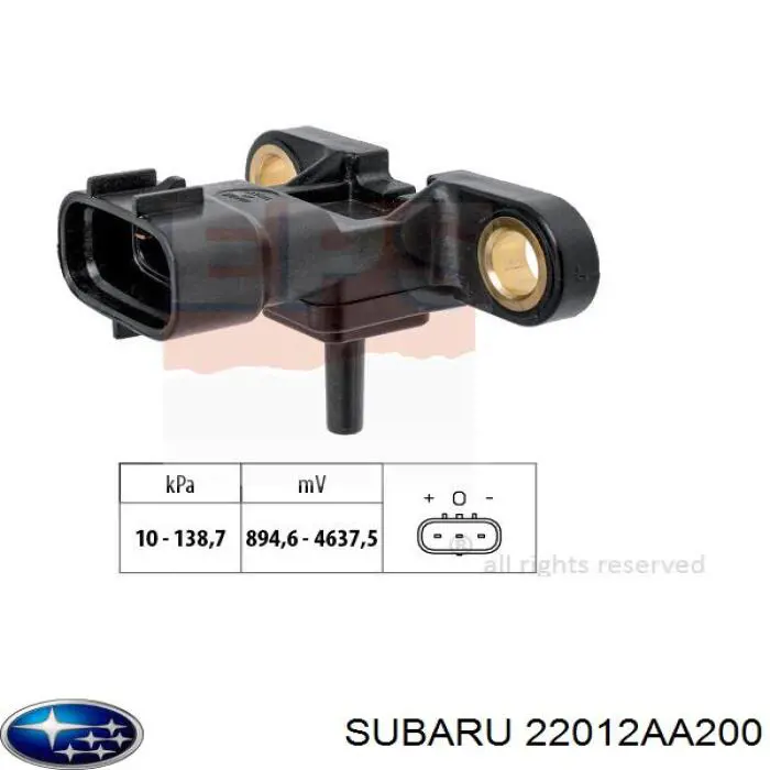 22012AA200 Subaru sensor de pressão no coletor de admissão, map