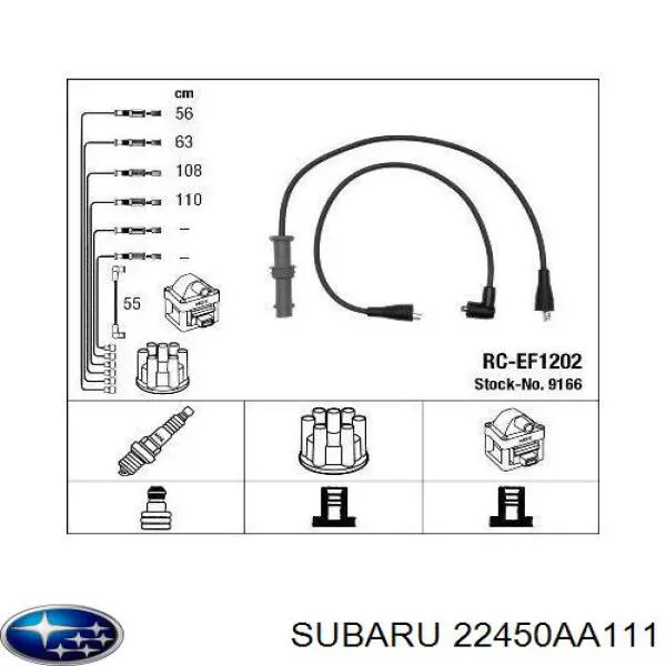 Провода высоковольтные, комплект Subaru 22450AA111