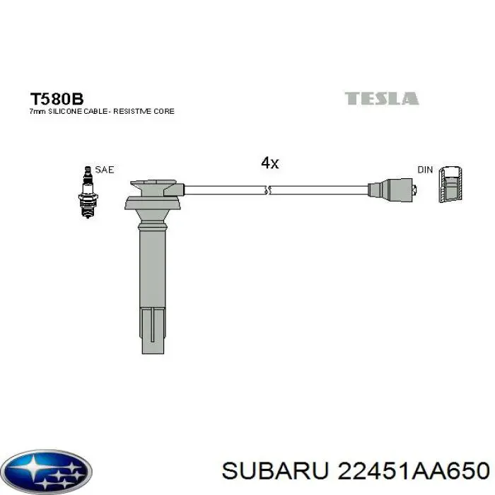 Купить 22451AA650 Subaru Провода высокого напряжения