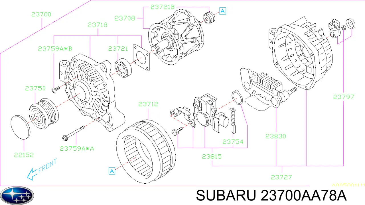 23700AA78A Subaru gerador
