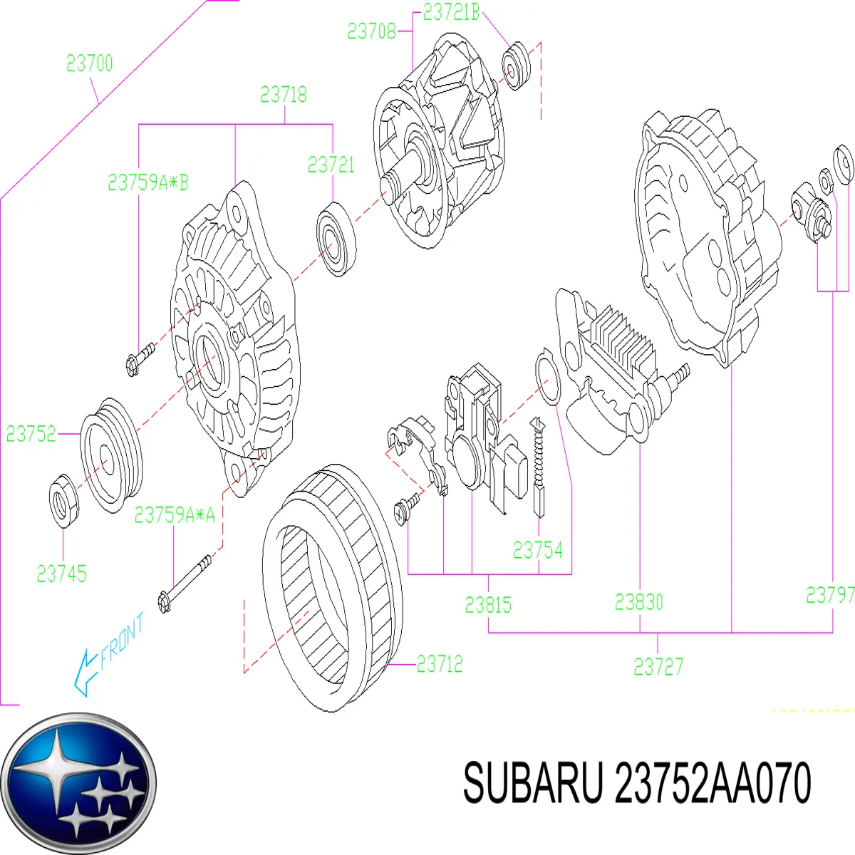 23752AA070 Subaru 