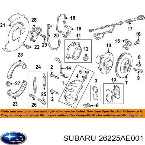  Subaru 26225AE000 цена, от 84.58 USD