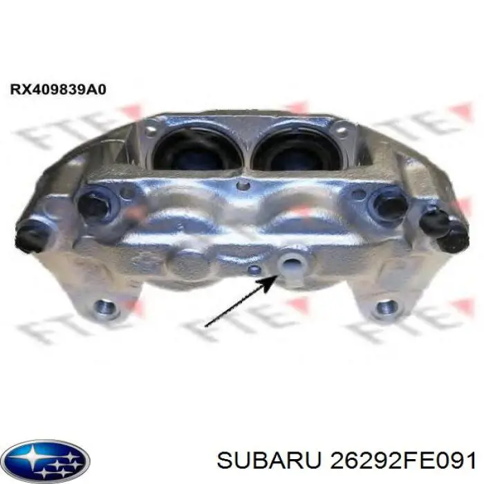 Суппорт тормозной задний правый Subaru 26292FE091
