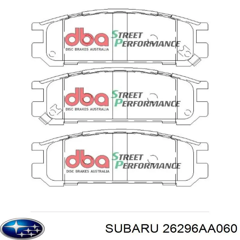 Задние тормозные колодки 26296AA060 Subaru