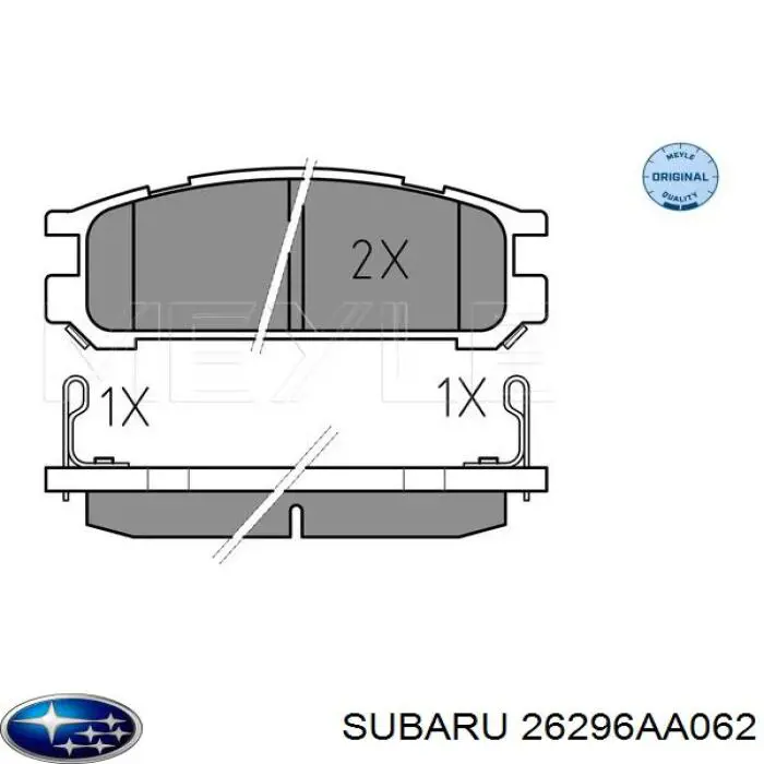 26296AA062 Subaru колодки тормозные задние дисковые