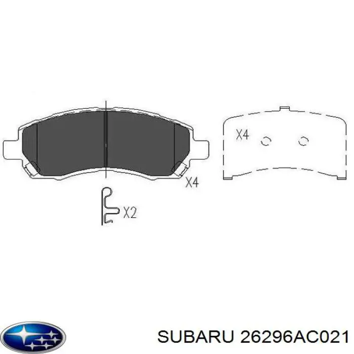 26296AC021 Subaru колодки тормозные передние дисковые